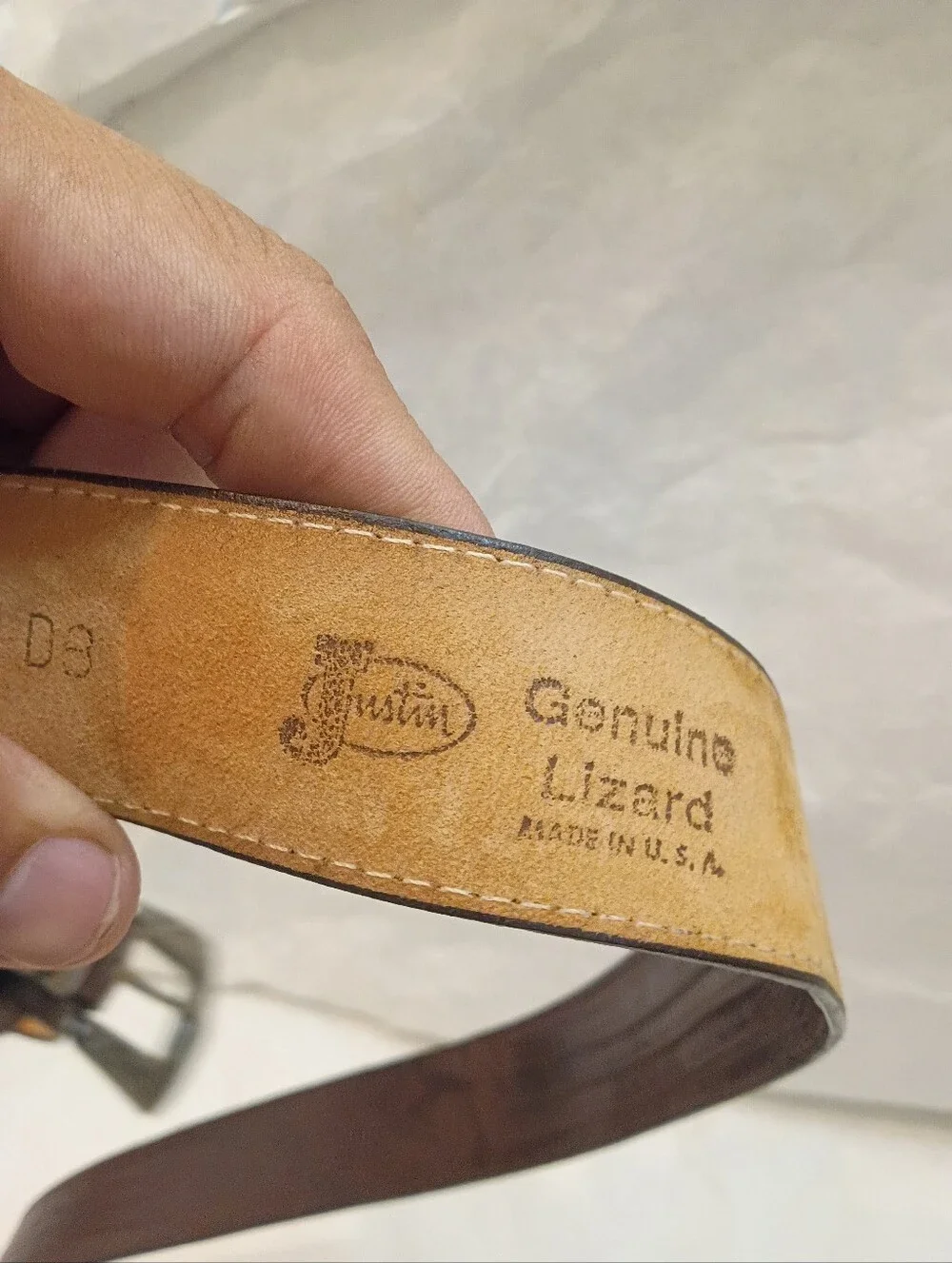 Justin | Men’s Genuine Lizard Mens Vintage Belt Size 40